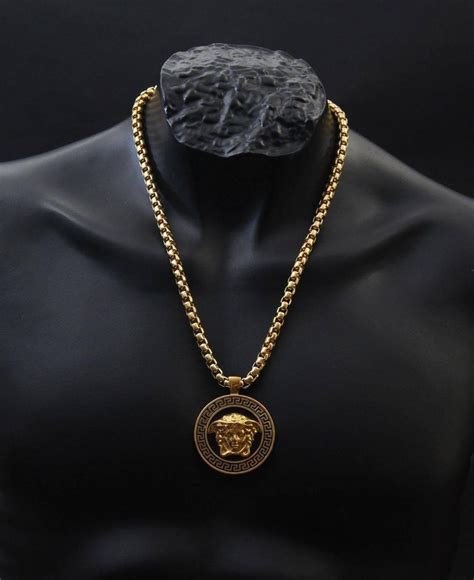 versace medallion chain necklace.